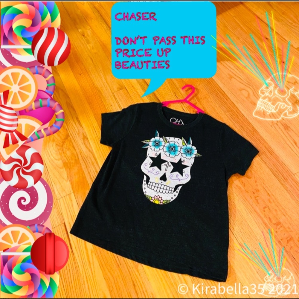 WORN A FEW TIMES CHASER SKELETON TEE SIZE MEDIUM